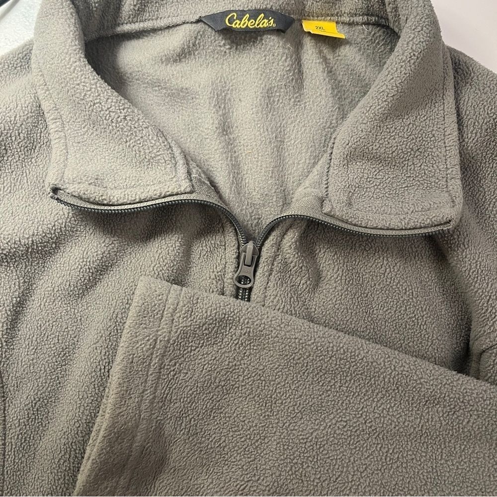 Cabela's Men's 2XL Grey Fleece Full Zipper Long Sleeve Jacket